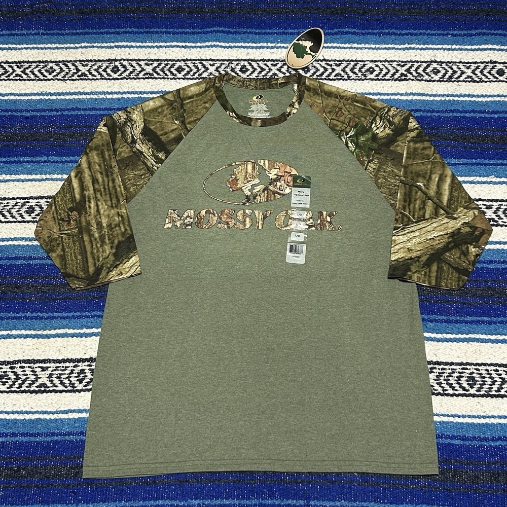 Mossy Oak Mens Large Long Sleeve Shirt Break Up Infinity Camo Hunting NWT